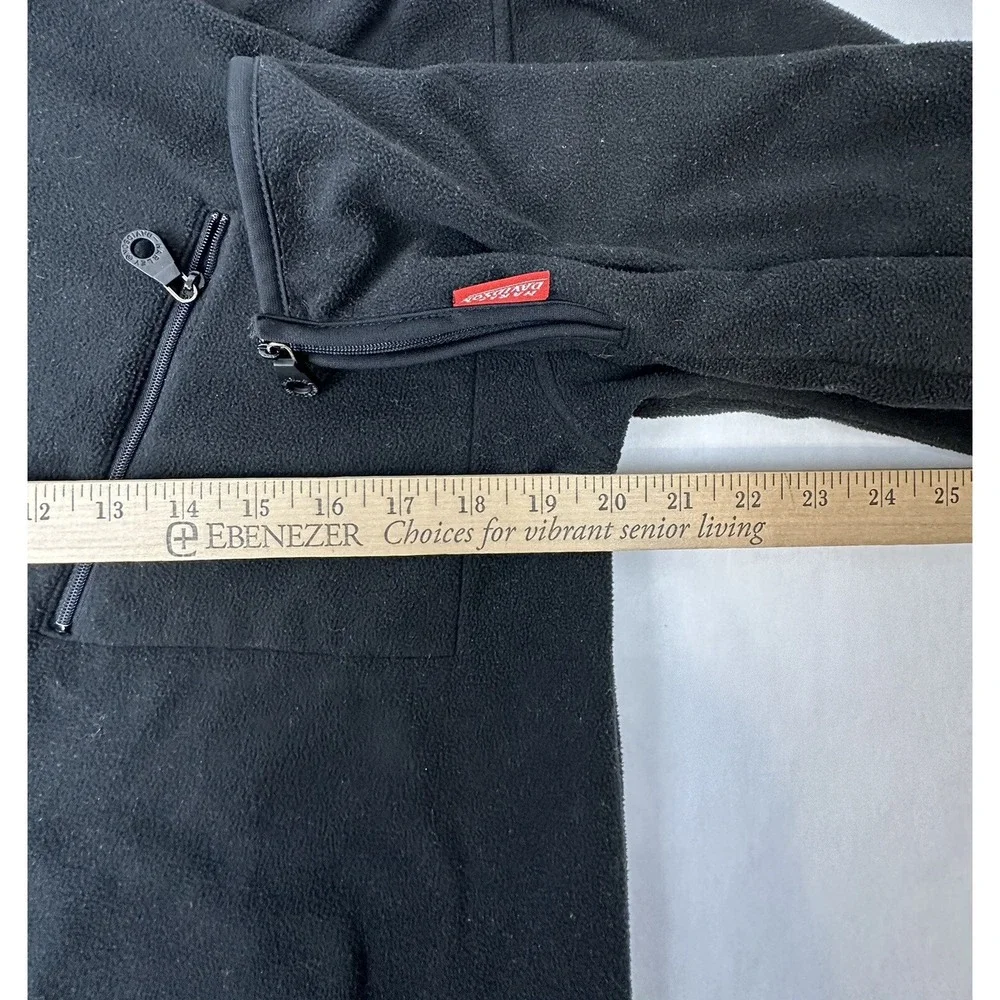 VINTAGE Harley Davidson Fleece Sweater Mens XS Black 3/4 Zip Motorcycle Biker